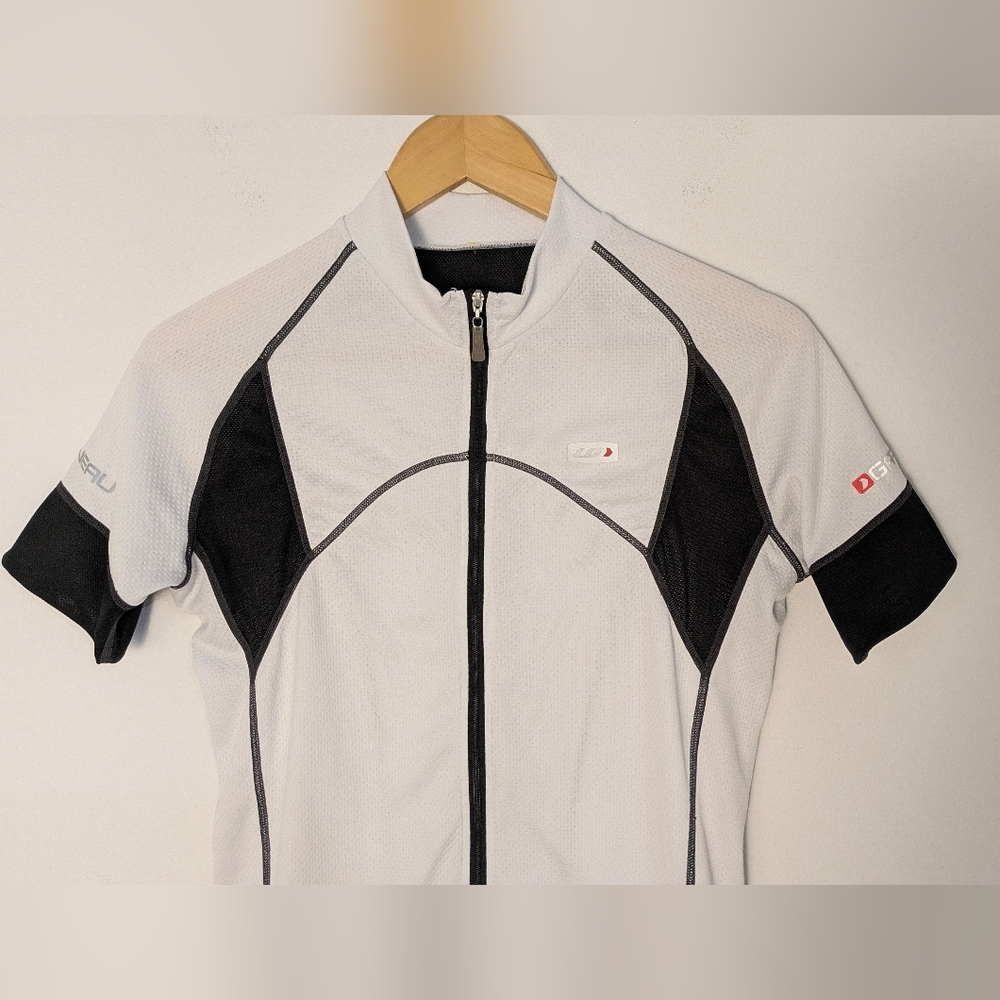 Louis Garneau Men's Cycle Jersey Size S White Black Shirt Full Zip Short Sleeve - Picture 8 of 15